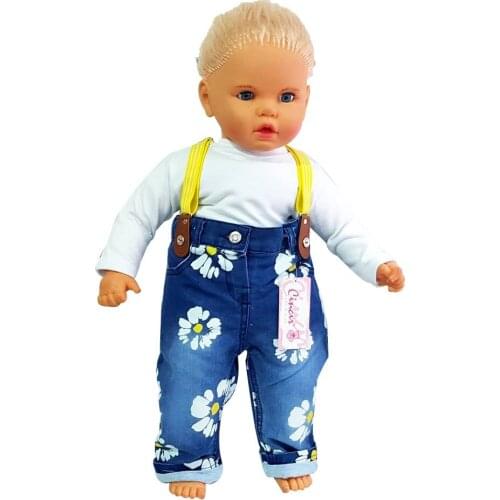 Daisy Pattern Suspenders Baby Jeans Pants (Badisiz)