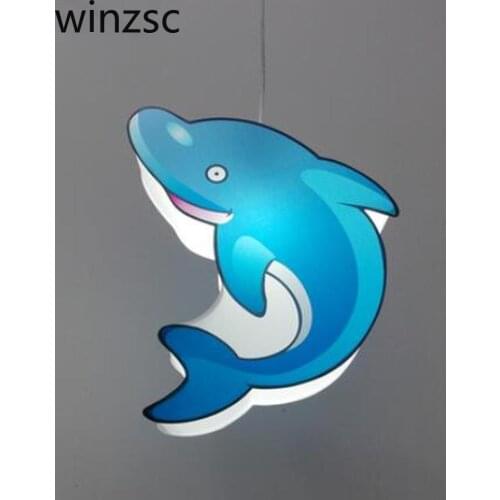Free shipping ceiling lights creative cartoon dolphin led lamp bedroom lamp baby Pavilion childrens swimming pool lamp LU816332