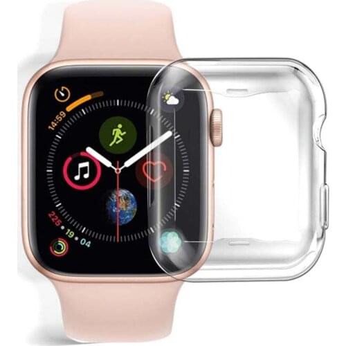 Transparent Cover For Apple Watch Series 3 2 1 38MM 42MM 360 Full Soft Clear TPU Screen Protector Case For iWatch 4/5 44MM 40MM