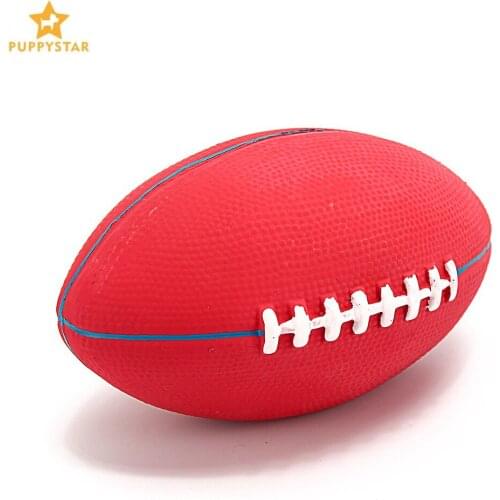 Rubber Rugby Toys For Dogs Solid Squeak Chew Ball toy For Small Medium Large Dogs Pet Games Interactive Toy Dog Supplies SJ0016