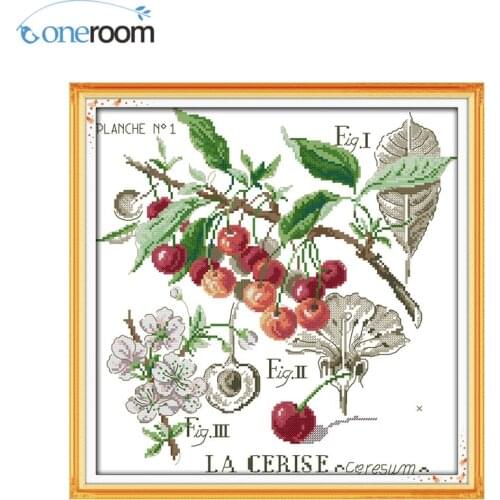 Cherry (1) Patterns Counted Cross Stitch 11CT 14CT Cross Stitch Sets Wholesale Chinese Cross-stitch Kits Embroidery