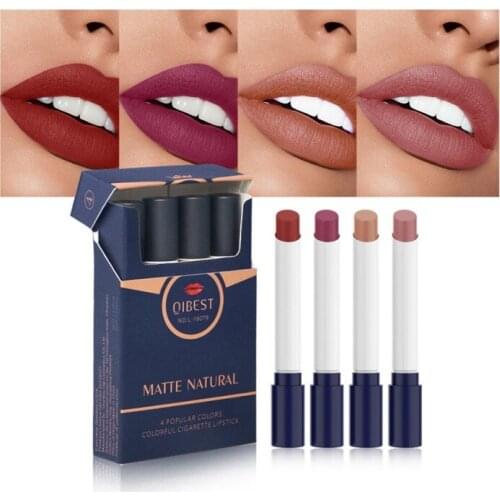 Tobacco Tube Shape Lipstick Non-stick Cup Waterproof Long-lasting Colorfast Matte Lipstick
