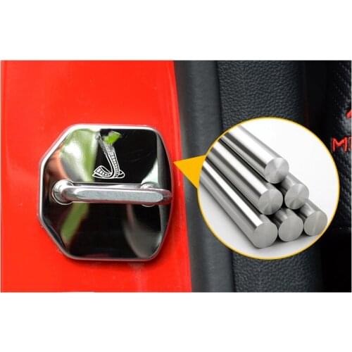 QHCP Stainless Steel Door Lock Cover Automobile Door Lock Protective Cover Decorative Interior for Ford Mustang 2015