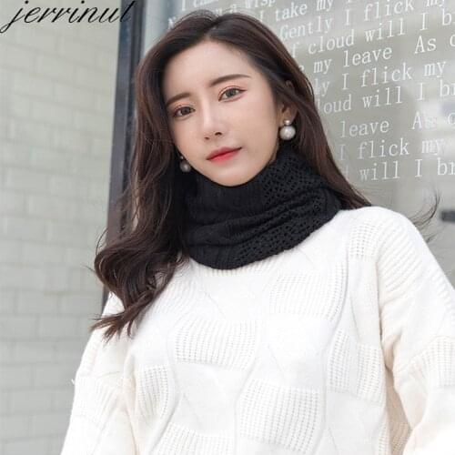 Womens Winter Snood Scarf Warm Cashmere Fashion Knit Chimney Infinity Scarf Mens neckwarmer Circle Ring Soft Solid Color Scarf