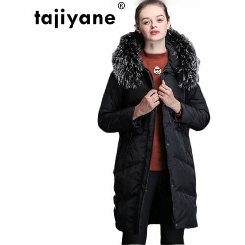 Winter Fox Real Fur Collar Hooded Coat Women Clothes 2021 Duck Down Jacket Korean Vintage Long Coats Parka Manteau Femme ZL727