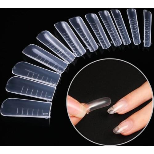 1Box/120Pcs Nail Form Mold Transparent Extended Ultra-thin Exquisite Nail Art Form for Girl