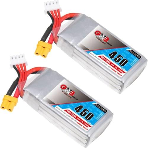 2PCS Gaoneng GNB 450mAh 11.1V 80C/160C 3S Lipo battery JST XT30 Plug for Lizard95 FPV Racer Racing Multirotor Quadcopter Parts