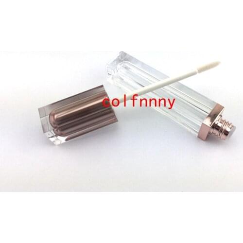 200pcs/lot Top Grade Rose Gold Empty Lip Gloss Tube, Plastic Liquid Lipstick Container, Square Shape Lip Gloss Refillable Bottl