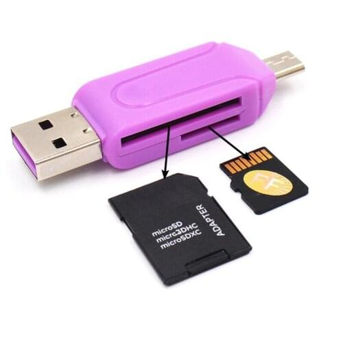 2021 Micro USB/SD/TF/USB 2 In 1 OTG High Quality Metal Shell Mould Card Reader Adapter For Android Phone Tablet PC Xiaomi Huawei