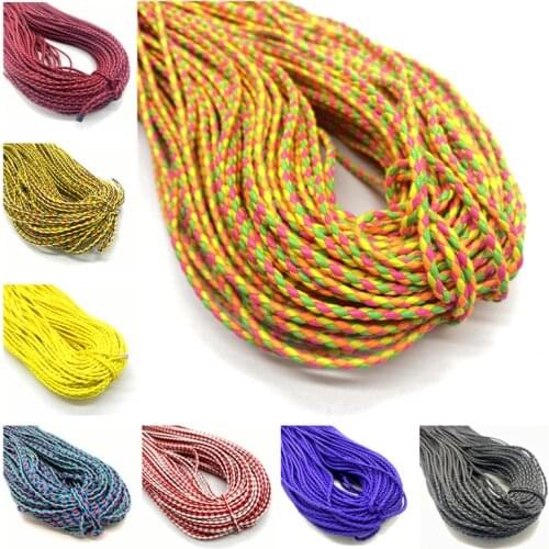5 Yards 3mm Waxed Braided Rope Thread Bracelet Rope Home Textile Garment Bags Home Jewely Diy Accessories