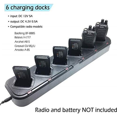 6-Way Six-Way Universal Multi Charger For BaoFeng BF-888S BF-777S EU