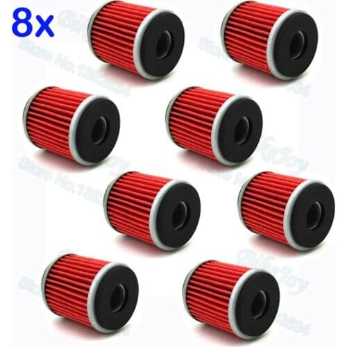 8pcs/pack Oil Filter For YZ250 XT250 YFZ450 YZ250F YZ450F YBR250 WR250F WR450F WR250X WR250R YFZ450X YFZ450R YFM250R RAPTOR Bike