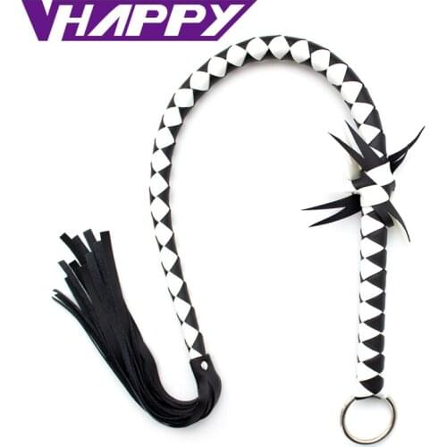 85cm Long PU Leather Sex Spanking Whip Adult Male Female Slave Queen Roleplay Game Flirt toys For Couples VP-WP001022A
