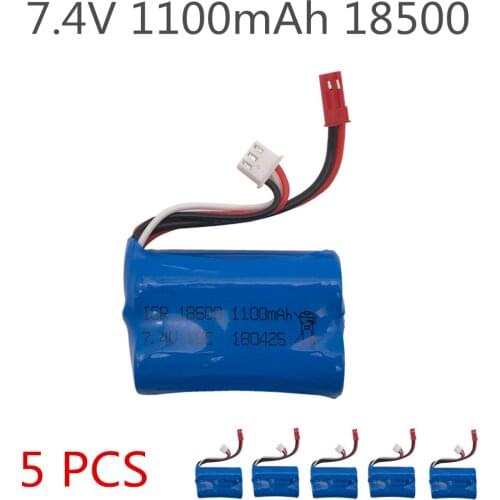 5PCS 7.4V 1100mAH 18500 15C Lipo Battery For MJX T10 T11 T34 HQ 827 871 Remote control helicopter battery 7.4 V 1100 mAH battery