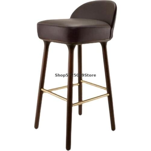 American solid wood bar stools modern minimalist nordic bar stools leather art bar stools bar stools sales office front desk hig