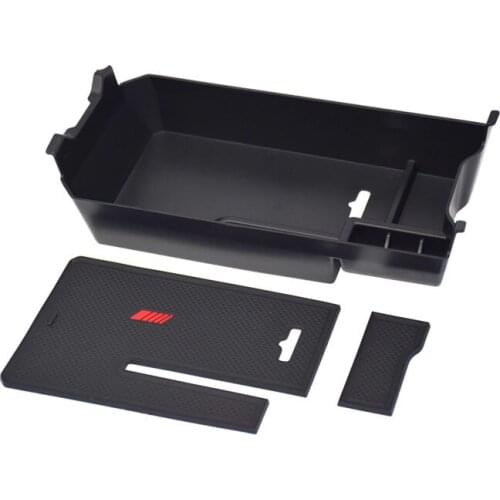 SRXTZM Car ABS Black Center Secondary Storage Glove Holder Container Organizer for Mercedes Benz C Class W205 C180 2015-2018 1pc