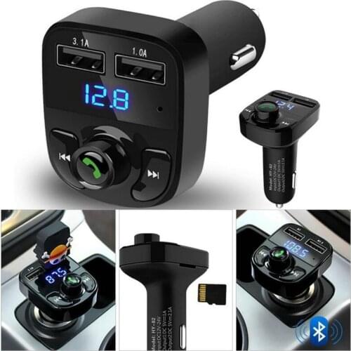 50Pcs/Lot Fashion Gifts Car Kit Handsfree Wireless Bluetooth FM Transmitter LCD MP3 Player USB Charger