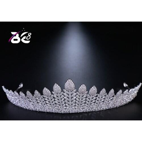 Be 8 New 2018 Cubic Zirconia Wedding Crown Bridal Head Jewelry Woman Tiara Hair Accessories Engagement Gifts H047