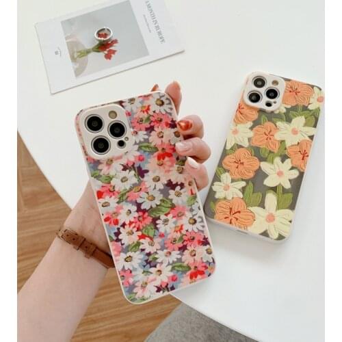 Retro Sweet girls Flowers garden oil painting art Phone Case For iPhone 11 12 Pro Max Xs Max XR X 7 8 Plus 7Plus case Cute Cover