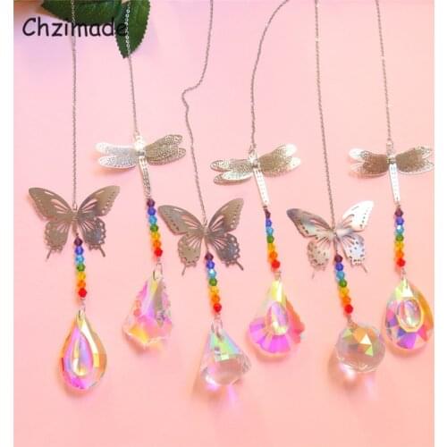 Chzimade Handmade Butterfly Wind Chime For Wall Window Door Wind Bell Hanging Ornaments Vintage Home Garden Decoration Crafts
