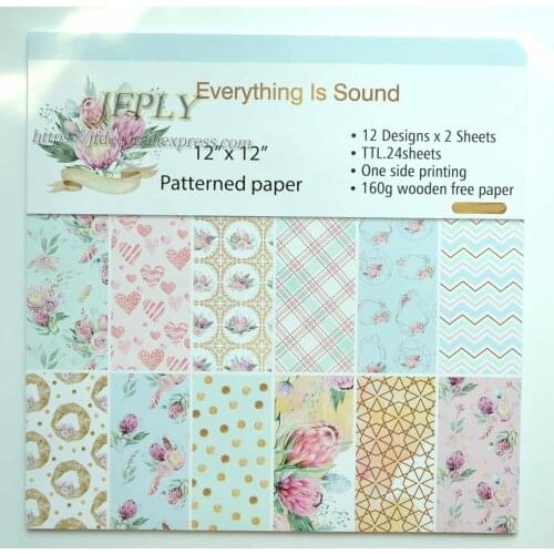 Flower Garden Scrapbooking set Papers Cut seriers Craft Paper Card Making Background pad 12inches 24sheets/pack A12