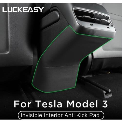 LUCKEASY for Tesla Model 3 2018-2019 hide lnterior Anti Kick Pad Protection Side Edge Film Protector Stickers