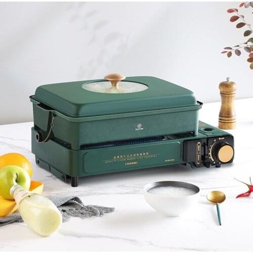 Gas Barbecue Plate Outdoor Portable Travel Barbecue Grill Travel Picnic Hot Pot Barbecue Stove Gas Grill Smokeless Grill