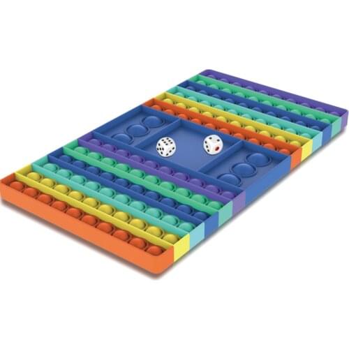Fidget Toy Rainbow Chess Board Push Press Bubble Fidget Sensory Toys Stress Relief Toy Interactive Party Game Sensory Toys