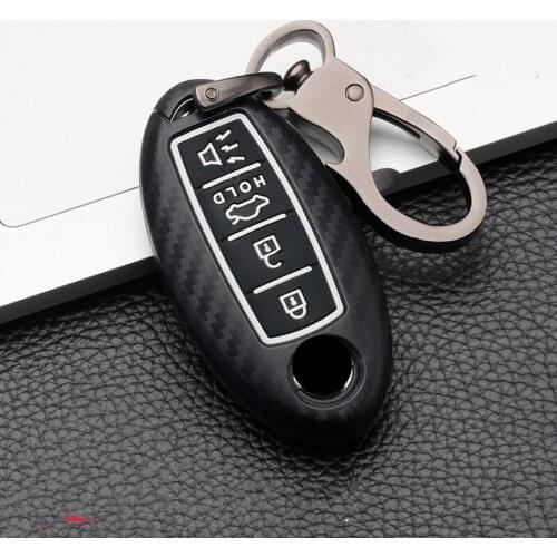 Carbon Car Key Cover Case For Nissan Qashqai J10 J11 X-Trail t31 t32 kicks Tiida Pathfinder Murano Note Juke Infiniti keyless