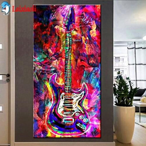 Colourful guitar Diamond Painting 5D Square Round full Daimond Embroidery Mosaic Cross Stitch Crystal Musical instrument Art