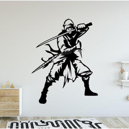 Ninja Wall Decal Samurai Sticker Warrior Ninja Fighter Ninja Wall Sticker Karate Wall Decor Vinyl Boys Room Decor Decal B783