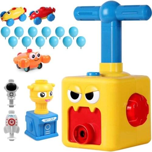 New Power Balloon Launch Tower Puzzle Toy Fun Educational Inertia Energy Balloon Kids Car Toy Popular Gift Toys