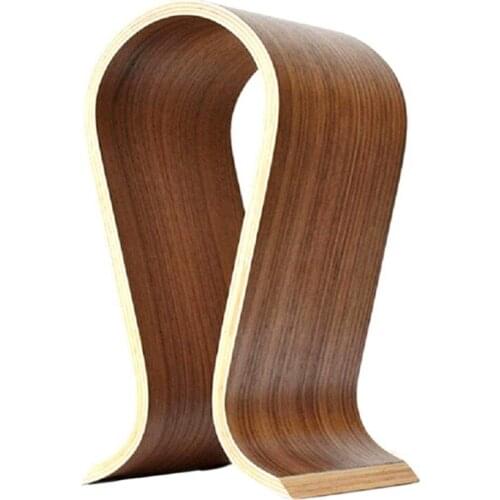 Headphone Stand Earphone Bracket Headset Hanger Wood Desk Display Stand U Shape