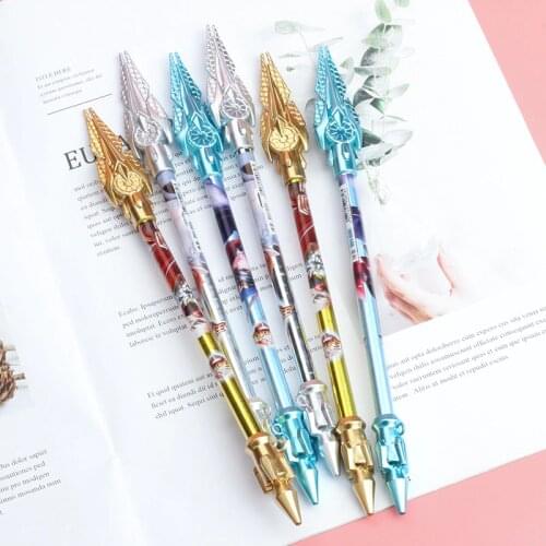 Cartoons Retro Gun Gel Pen Student School Writing 0.5mm Black Ink Pen Cute Stationary Supplies Kids Gift
