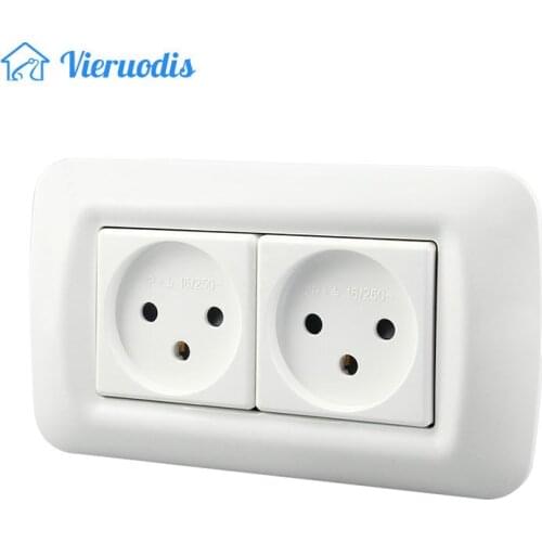 Israeli 140mm Extended two-position Israeli socket 16A two-position PC panel three-hole wall power socket 5.0