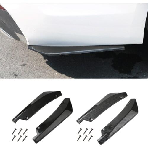 2Pcs Universal Car Rear Bumper Lip Spoiler Diffuser Splitter Scratch Protector Bumper Deflector Spoiler J60F