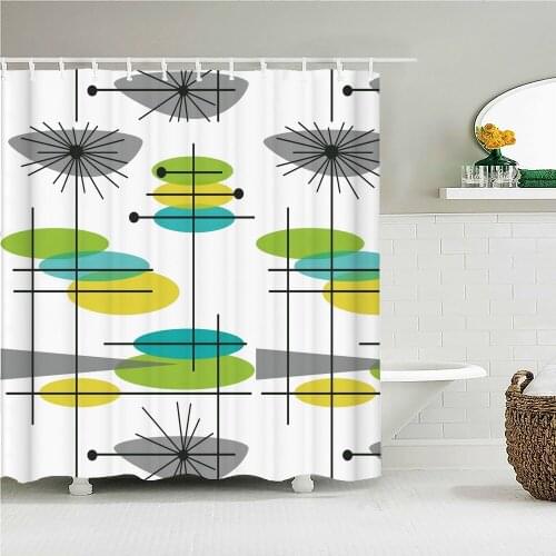 Nordic Style Art Painted Geometric Print Shower Curtain Waterproof Bathroom Decoration Home Decoration