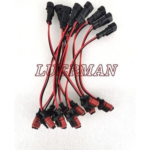 10pcs Diesel Common Rail Injector Plug Socket Electric Connector Wire Harness injector testing cable for Volvo two pin injector