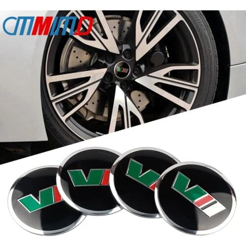 4pcs Car Styling New 56mm aluminum VII VRS logo Car Wheel Center Hub Cap Sticker Emblem Badge Sticker for Skoda Octavia Fabia Ye