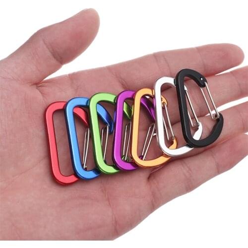 6Pcs Carabiner Keychain Outdoor Camping Climbing Snap Clip Lock Aluminum Alloy Multi Tool Fishing Acessories Camping Equipment