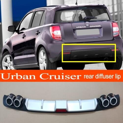 Urban Cruiser 09-18 ABS Plastic Silver / Black Car Rear Bumper Rear Diffuser Spoiler Lip for TOYOTA Urban Cruiser 2009-2018