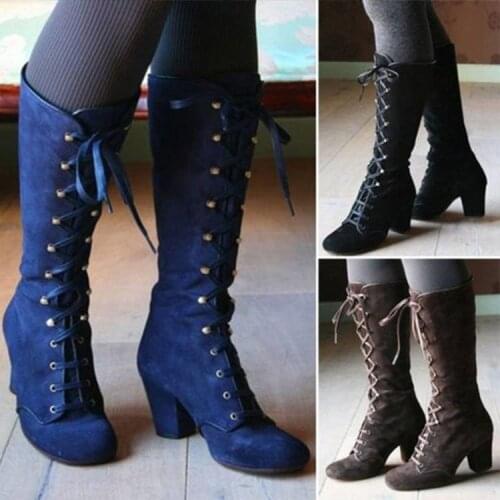 Wish for high riding boots with lace up front and Thick Heel Martin boots for autumn and winter