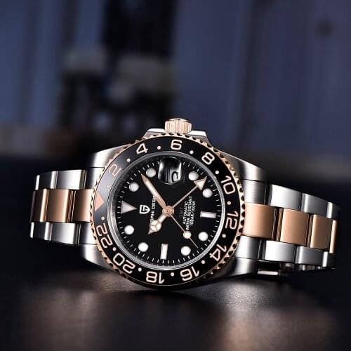 PAGANI DESIGN Fashion Luxury Men Automatic Watches Sapphire Glass 40MM Ceramic GMT Mechanical Wristwatch Top Brand Watch for Men