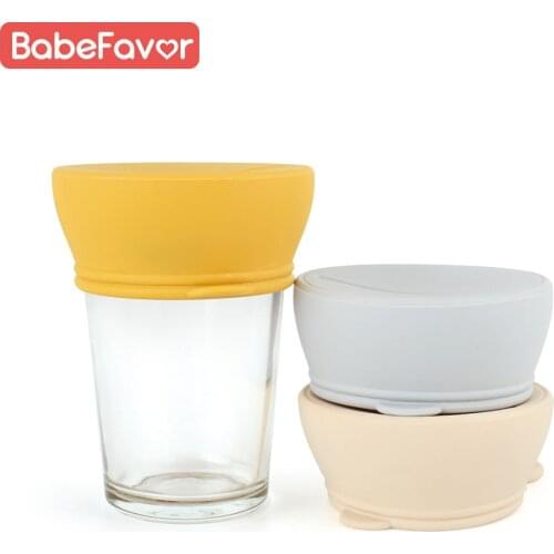 Kids Snack Cup Cover Leakproof Stretchable Silicone Lids Baby Feeding Training Glass Cup Cover Children Snacks Container Lid
