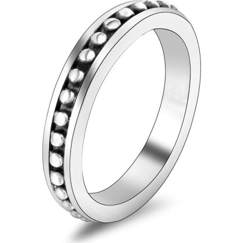 US 5-10 Size Classic Stainless Steel Rings for Men and Women Wave Point Grain Of Ring Lovers Ring Male Womens Ring