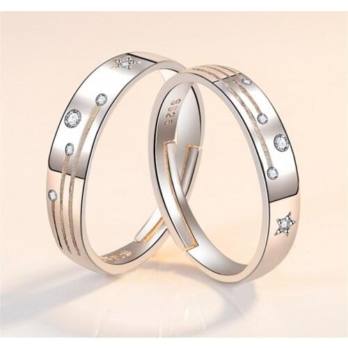 Lovers Rings For Men Women Wishing Meteor Fashion Jewelry Wedding Gift Star Cubic Zircon Romantic Cute Hollow Accessories 85