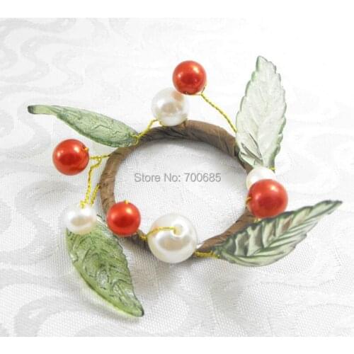 Pearl napkin ring, napkin holder for wedding