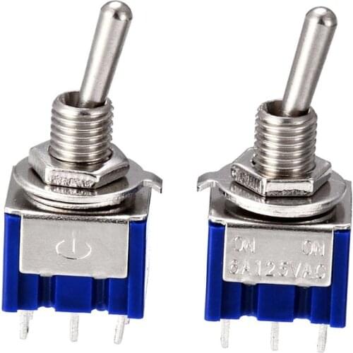 L9BE MTS-203 Switch 6A 125V AC 6-Pin ON-ON 6mm Mini Toggle Switches For Switching Lights Motors