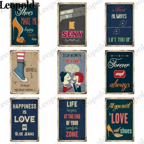 Cartoon Character Metal Poster Don't Forget To Be Happy Letter Tin Board Follow Your Dreams Plaque Bar Club 20X30Cm Wall Sticker