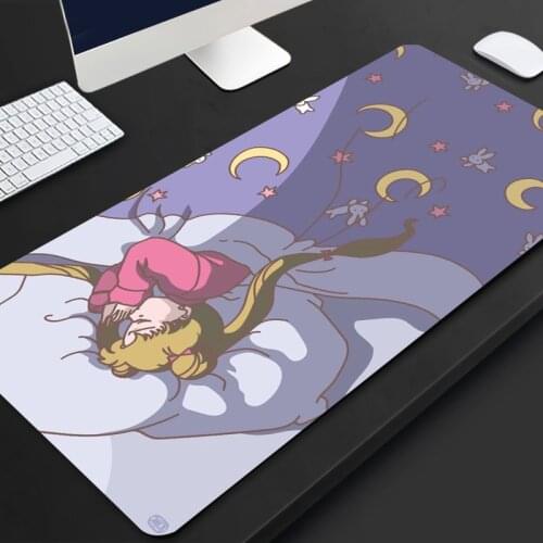 Anime kawaii pink Mouse Pad Large Rubber Gaming Mat Speed Kawaii XL MousePad Keyboard Locking Edge Otaku Computer Desk Pad